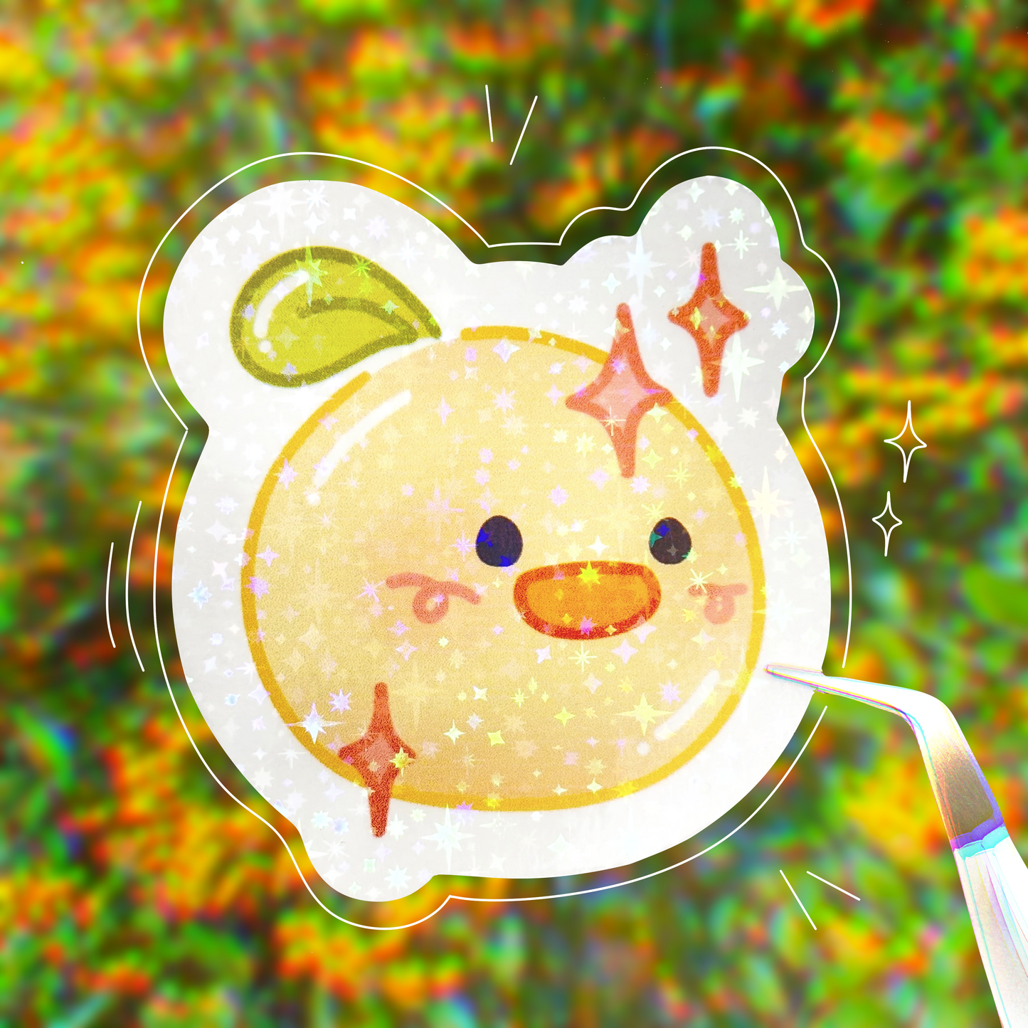 Peachydule Holographique Sticker ⋆˚✿˖°